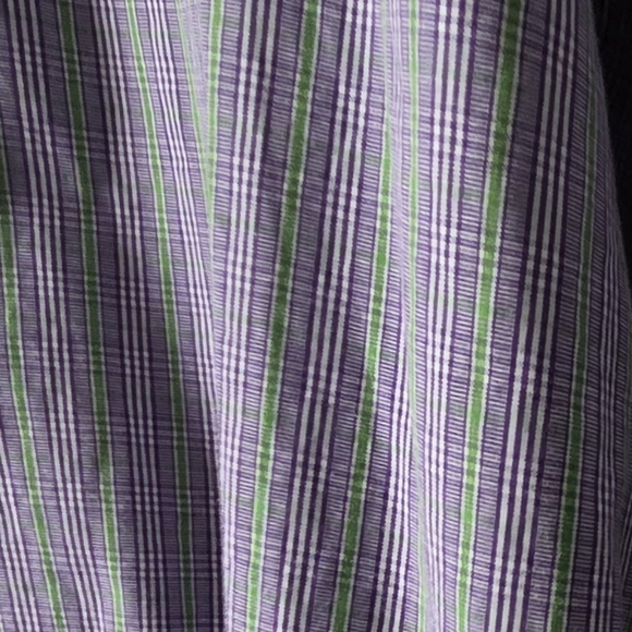 Men's Purple Striped Button-Down Shirt - Picture 2 of 15